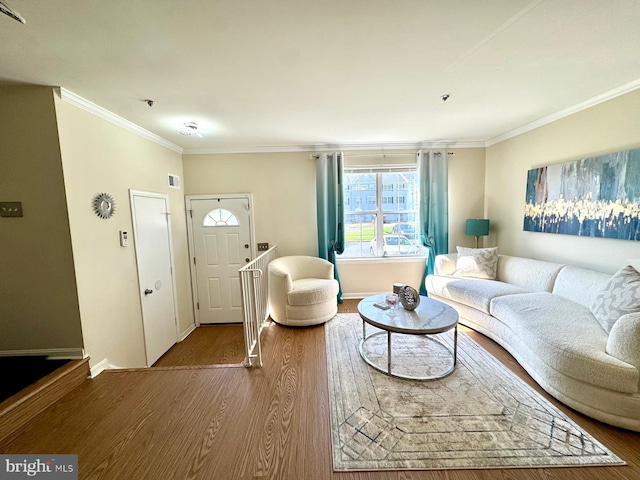 6820 Jade Ct, Capitol Heights, MD 20743 - living area with wood finished floors and ornamental molding