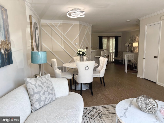6820 Jade Ct, Capitol Heights, MD 20743 - living room featuring ornamental molding and wood finished floors