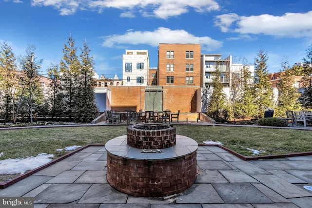 1451 Belmont St NW Unit 202, Washington, DC 20009 - view of patio featuring a fire pit