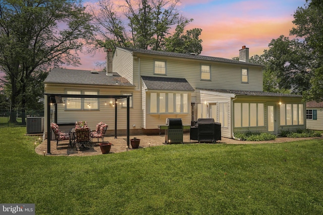 2360 Chip Pt, Warrington, PA 18976 - back of property featuring a chimney and a patio area