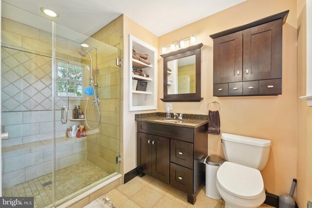 2360 Chip Pt, Warrington, PA 18976 - bathroom with vanity, a stall shower, and tile patterned flooring