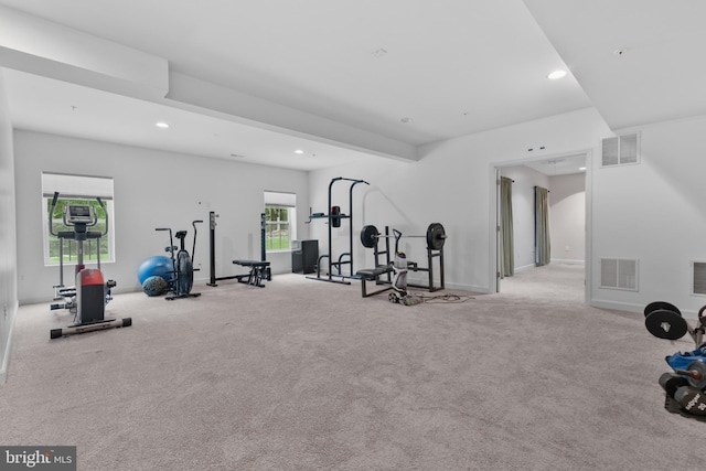 7027 Sand Cherry Way, Clinton, MD 20735 - exercise room with recessed lighting, carpet floors, and baseboards