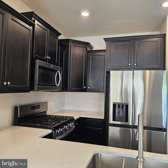 38 Peregrine Way, Burlington, NJ 08016 - kitchen with appliances with stainless steel finishes, recessed lighting, and light stone countertops