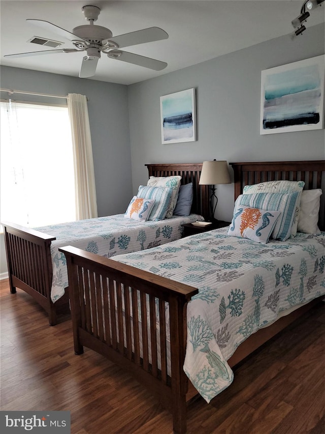63 Briarwood Dr, Little Egg Harbor Twp, NJ 08087 - bedroom with wood finished floors and ceiling fan