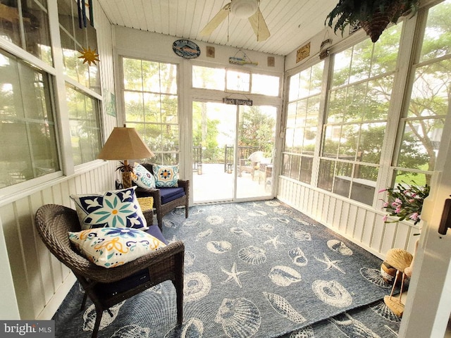 63 Briarwood Dr, Little Egg Harbor Twp, NJ 08087 - sunroom / solarium featuring ceiling fan and healthy amount of natural light