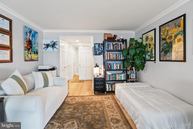 2700 Virginia Ave NW Unit 109, Washington, DC 20037 - bedroom featuring crown molding and wood finished floors
