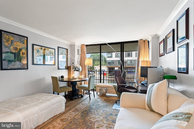 2700 Virginia Ave NW Unit 109, Washington, DC 20037 - living room featuring crown molding and wood finished floors