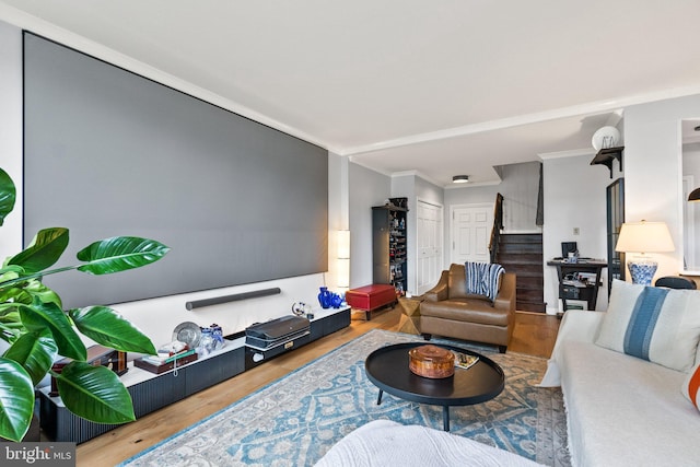 2700 Virginia Ave NW Unit 109, Washington, DC 20037 - living room featuring wood finished floors and ornamental molding