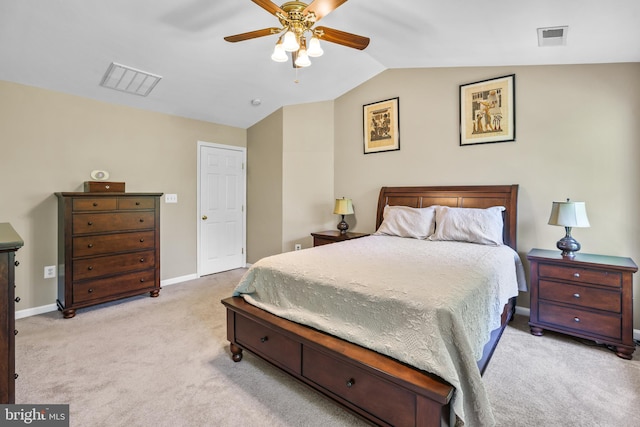 17542 Falls Pl, Round Hill, VA 20141 - bedroom featuring carpet floors, lofted ceiling, baseboards, and a ceiling fan
