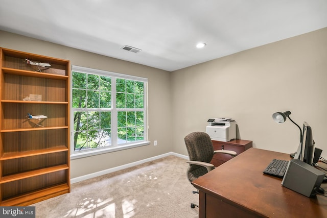 17542 Falls Pl, Round Hill, VA 20141 - office featuring baseboards, carpet, and recessed lighting