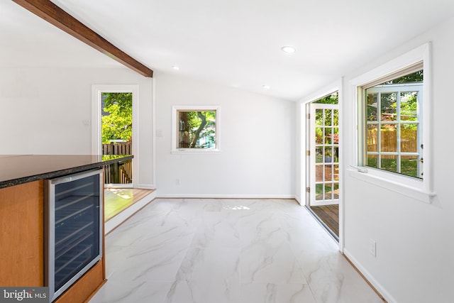 3603 Astoria Rd, Kensington, MD 20895 - indoor bar with beverage cooler, marble finish flooring, and recessed lighting