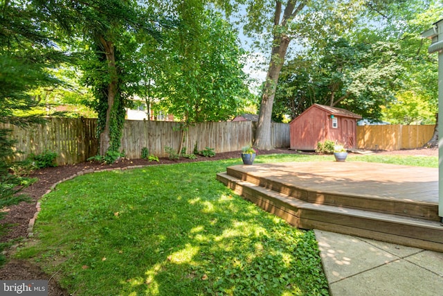 3603 Astoria Rd, Kensington, MD 20895 - fenced backyard featuring a storage unit and a deck