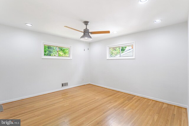 3603 Astoria Rd, Kensington, MD 20895 - spare room featuring healthy amount of natural light, light wood-style flooring, recessed lighting, and a ceiling fan