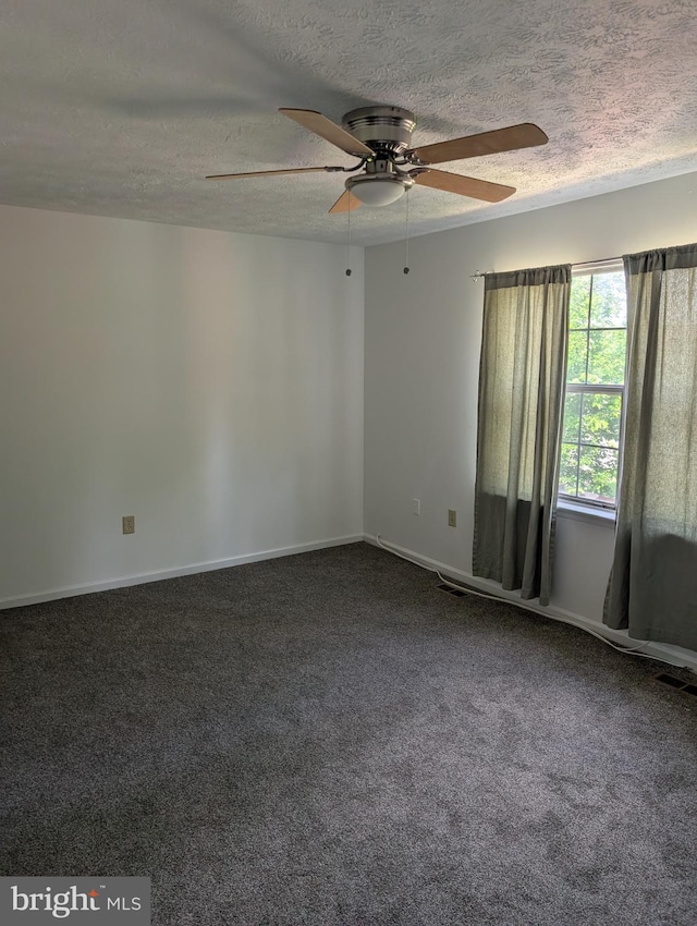 3002 Brinkley Station Dr, Temple Hills, MD 20748 - carpeted spare room featuring a textured ceiling, a ceiling fan, and baseboards