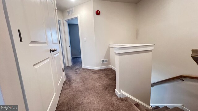 4904 Brookside Ct, Coopersburg, PA 18036 - hall with an upstairs landing, carpet flooring, and baseboards