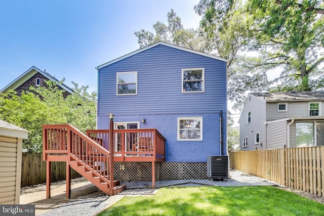 805 Islington St, Silver Spring, MD 20910 - back of house with a deck, stairway, and stucco siding