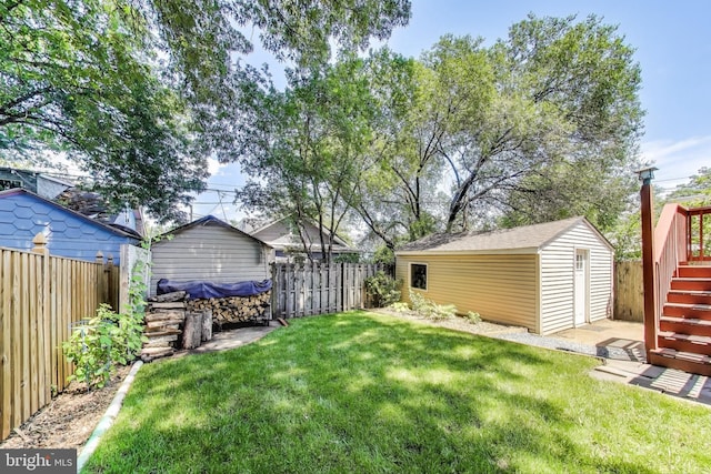 805 Islington St, Silver Spring, MD 20910 - fenced backyard featuring a storage unit and stairway