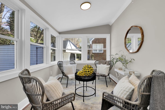 11921 Coronada Pl, Kensington, MD 20895 - sunroom / solarium featuring lofted ceiling, ornamental molding, and baseboards
