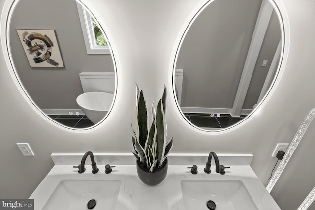 11921 Coronada Pl, Kensington, MD 20895 - bathroom with toilet and double vanity