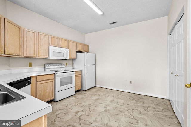 7432 Hindon Cir Unit B1-204, Windsor Mill, MD 21244 - kitchen featuring white appliances, light brown cabinets, and light countertops