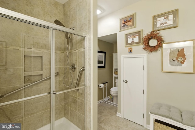 135 Jacobia Dr Unit H-3, Pasadena, MD 21122 - bathroom with a shower stall and tile patterned floors