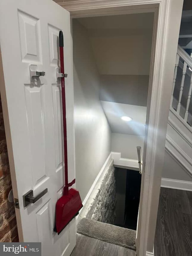 1528 N Ellamont St, Baltimore, MD 21216 - stairway with wood finished floors