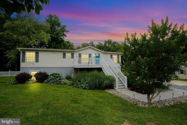 315 Robinhood Rd, Havre De Grace, MD 21078 - view of front of home with stairway and a wooden deck
