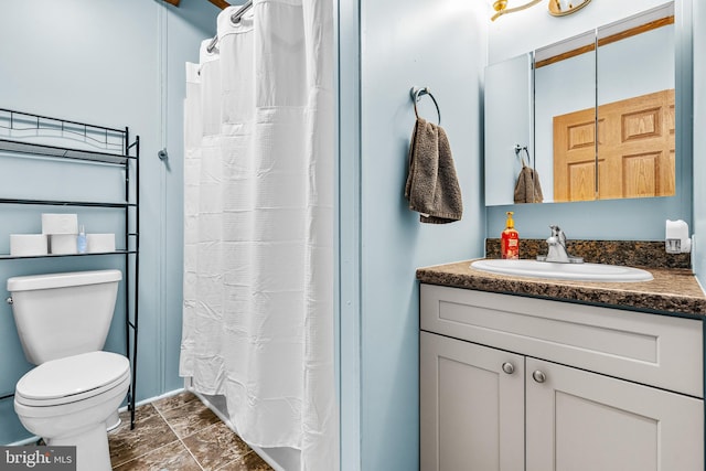 315 Robinhood Rd, Havre De Grace, MD 21078 - full bath featuring vanity, toilet, and a shower with shower curtain