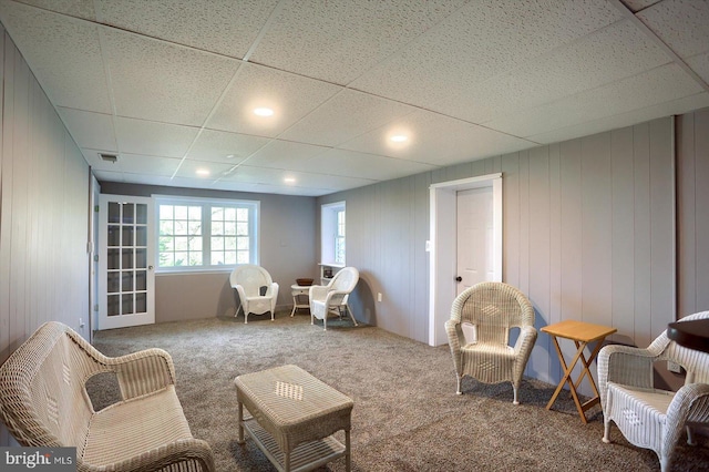 896 Hershey Heights Rd, Hanover, PA 17331 - sitting room featuring carpet and wood walls