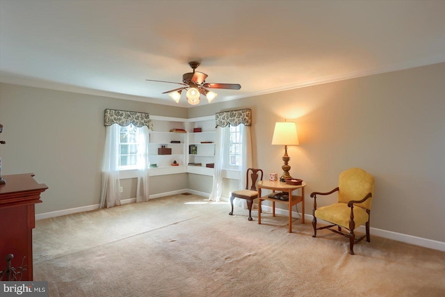 896 Hershey Heights Rd, Hanover, PA 17331 - sitting room with a ceiling fan, carpet floors, and baseboards