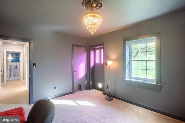 896 Hershey Heights Rd, Hanover, PA 17331 - bedroom featuring carpet flooring, a chandelier, and baseboards