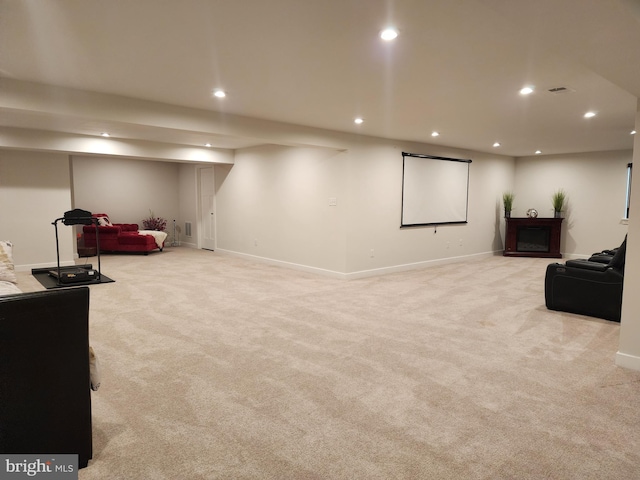 114 Furies St, Smyrna, DE 19977 - finished below grade area with light carpet, recessed lighting, and baseboards