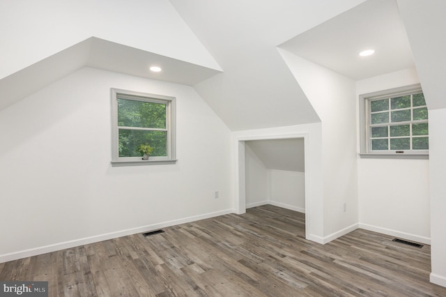 74 Piney Ridge Ln, North East, MD 21901 - additional living space featuring vaulted ceiling, wood finished floors, baseboards, and recessed lighting
