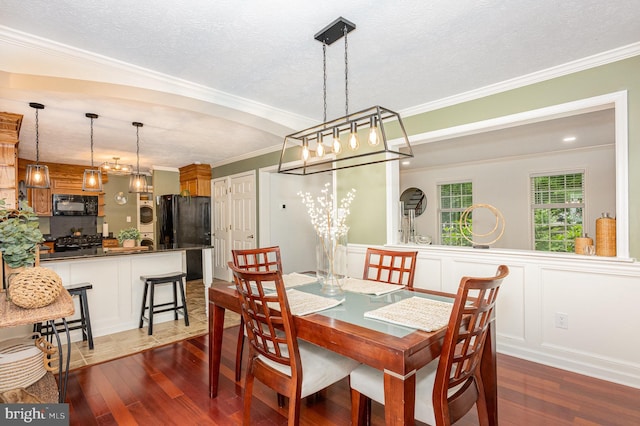 74 Piney Ridge Ln, North East, MD 21901 - dining room with dark wood-type flooring, crown molding, and arched walkways