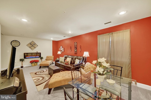 8346 Daydream Cres, Pasadena, MD 21122 - living room with carpet, recessed lighting, and baseboards