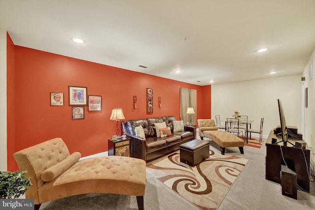 8346 Daydream Cres, Pasadena, MD 21122 - living room with recessed lighting and carpet flooring