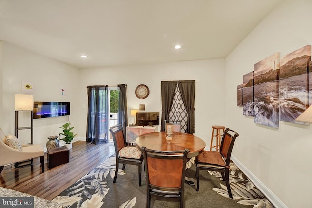 8346 Daydream Cres, Pasadena, MD 21122 - dining space with baseboards, recessed lighting, and wood finished floors