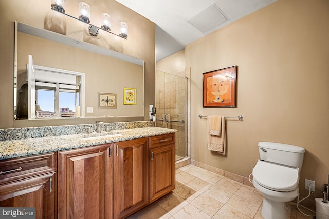 901 N Penn St Unit F2003, Philadelphia, PA 19123 - full bath featuring vanity, toilet, a stall shower, and baseboards