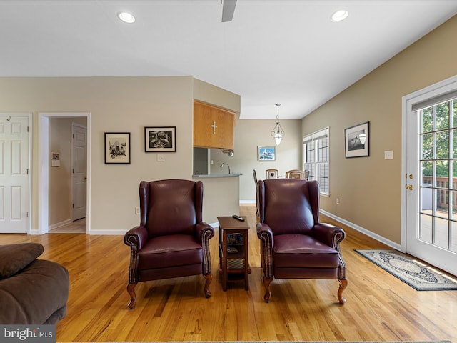 106 Barb Ct, Stephens City, VA 22655 - sitting room with light wood-type flooring and recessed lighting