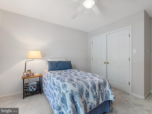 106 Barb Ct, Stephens City, VA 22655 - bedroom featuring carpet flooring, a closet, and a ceiling fan