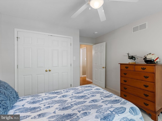 106 Barb Ct, Stephens City, VA 22655 - carpeted bedroom featuring a closet and ceiling fan