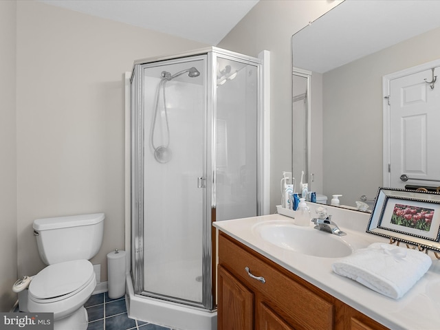 106 Barb Ct, Stephens City, VA 22655 - bathroom featuring a shower stall, vanity, and tile patterned flooring