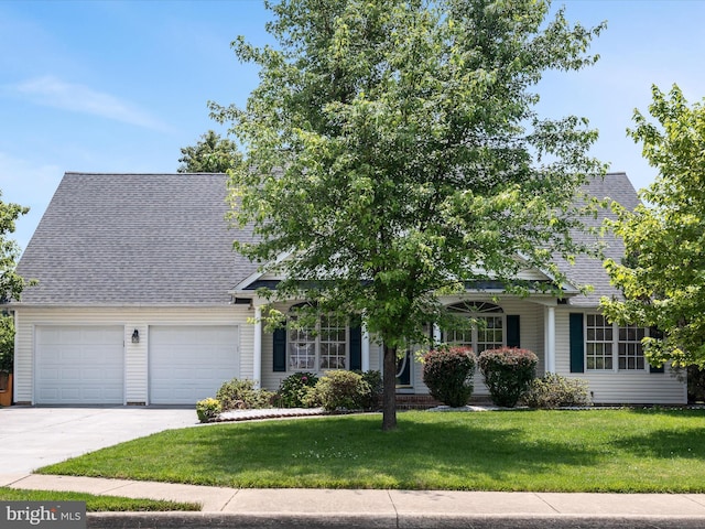 106 Barb Ct, Stephens City, VA 22655 - obstructed view of property with an attached garage, a front lawn, driveway, and a shingled roof