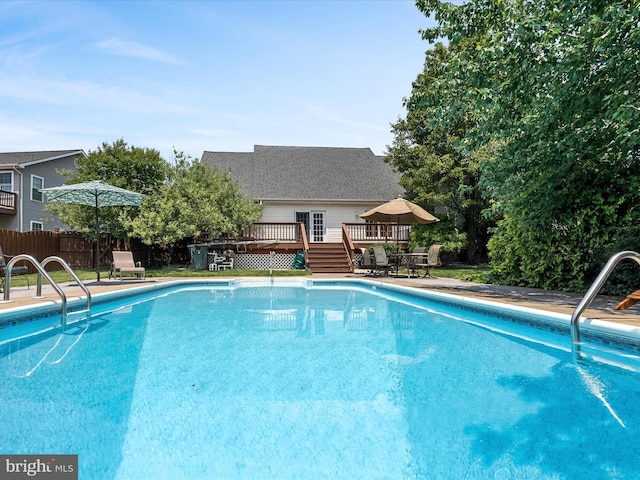106 Barb Ct, Stephens City, VA 22655 - view of pool with a wooden deck and outdoor dining space