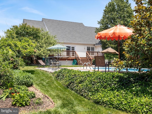 106 Barb Ct, Stephens City, VA 22655 - back of house featuring a deck, a patio area, and an outdoor pool