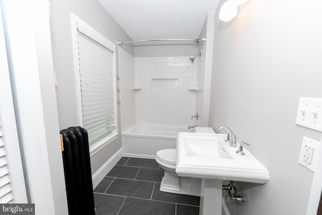 28 Bowen Ave, Woodstown, NJ 08098 - full bathroom with tile patterned flooring, shower / bathtub combination, toilet, and baseboards