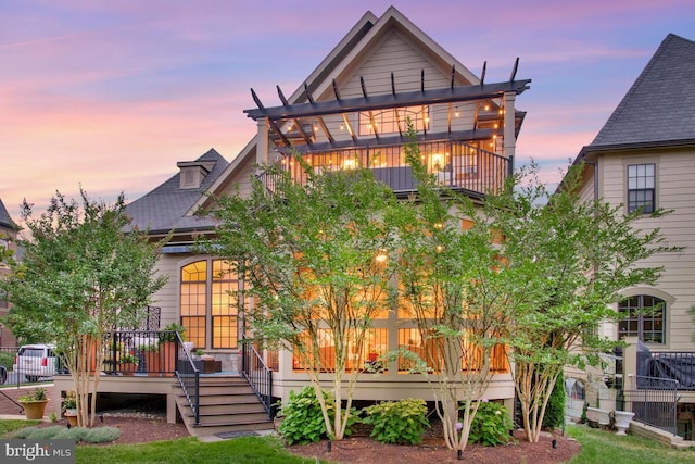 448 Salk Cir, Gaithersburg, MD 20878 - view of front of property featuring a wooden deck and roof with shingles