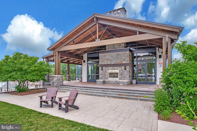 448 Salk Cir, Gaithersburg, MD 20878 - view of patio featuring french doors and a gazebo