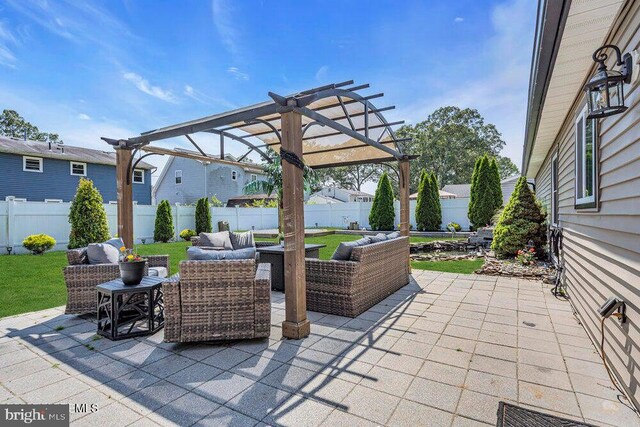 111 Lawrence Dr, Lanoka Harbor, NJ 08734 - view of patio / terrace featuring a pergola and an outdoor hangout area