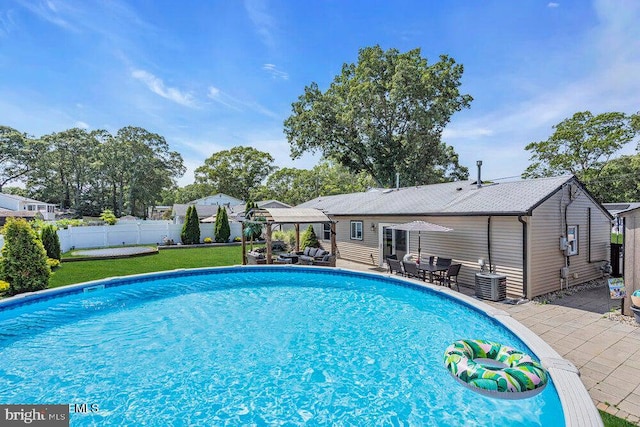 111 Lawrence Dr, Lanoka Harbor, NJ 08734 - view of swimming pool featuring central air condition unit and a patio
